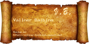 Vallner Balbina névjegykártya